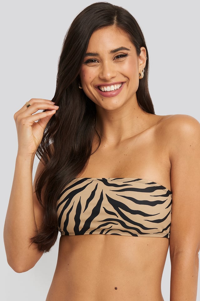 Bandeau Bikini Top Zebra