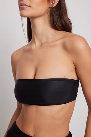 Black Top bikini a fascia in tessuto riciclato