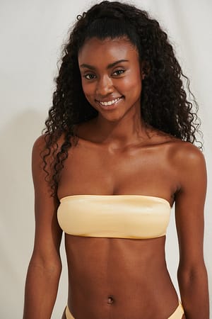 Yellow Bandeau-Bikini-Oberteil