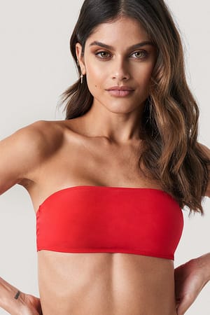 Red Bandeau Bikini Top