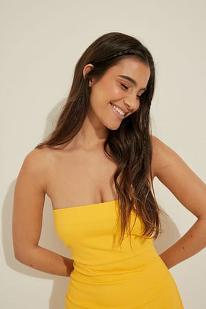 Yellow Bandeau Mini Dress