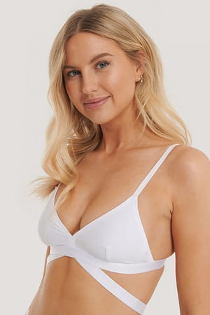 White Banded Triangle Bra