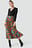 Baroque Print Pleated Midi Skirt