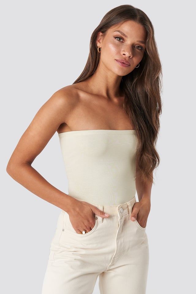 Basic Bandeau Top Dusty Light Beige