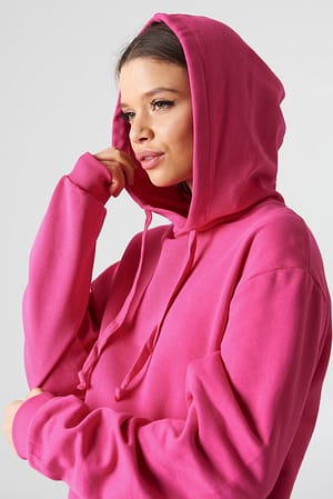 Strong pink NA-KD Basic Basic Hoodie