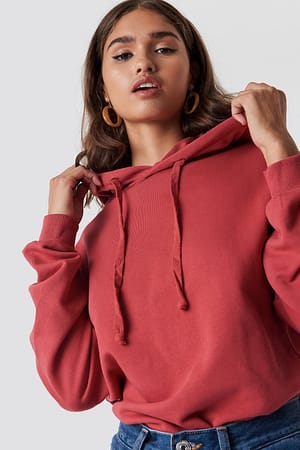 Washed Red Basic Hoodie