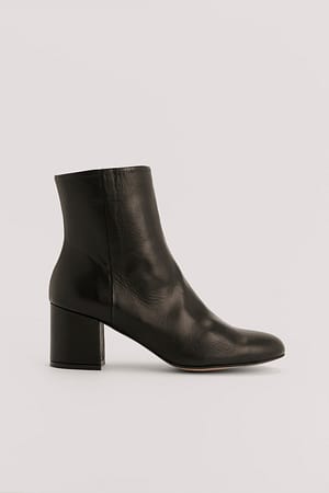 Black Ankelhøje læderstøvler