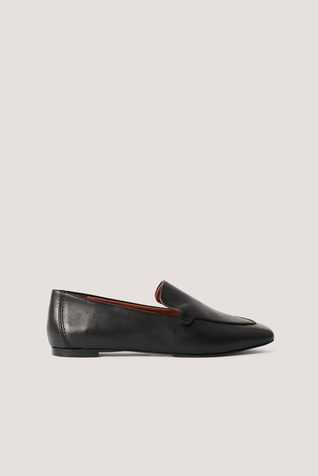 Basic Leather Loafers Black