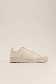White Basic Leather Tennis Trainers