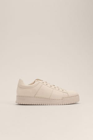 White Basic Leather Tennis Trainers