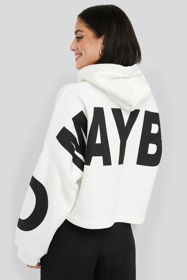Basic Oversized Cropped Hoodie Printed