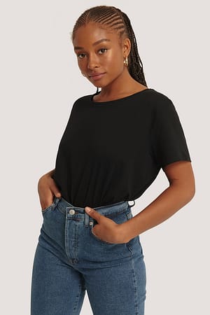 Black Camiseta básica oversize