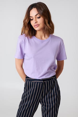 Lilac NA-KD Basic Tee-Shirt Surdimensionné Basique