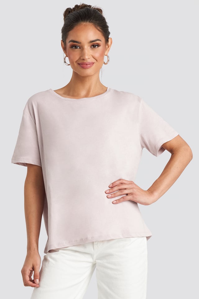 Basic Oversized Tee Dusty Light Pink
