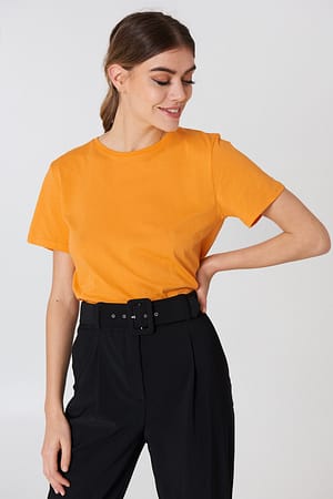 Orange NA-KD Basic Tee-Shirt Basique