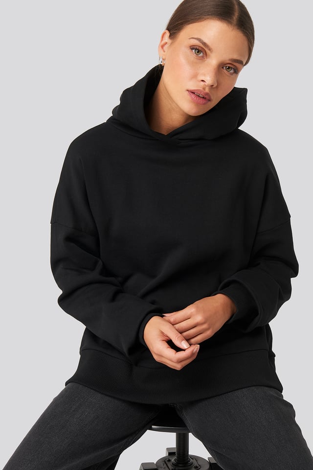 Basic Wide Hoodie Black
