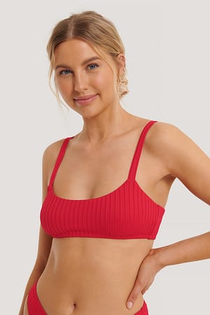 Red Beachy Bikini Top
