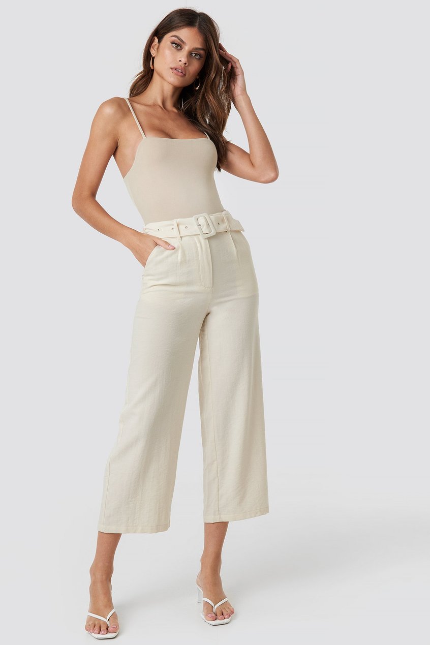 Pantalones Trousers | Belted Wide Pants - HR14681