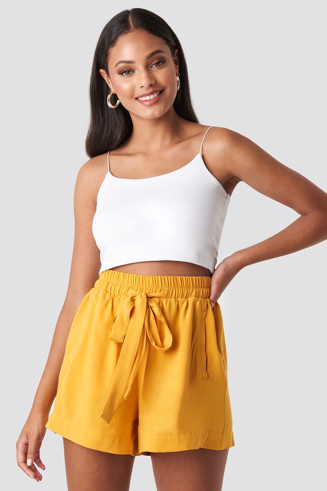 Belted Flowing Shorts Citrus