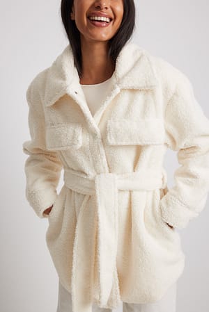 White Belted Teddy Jacket