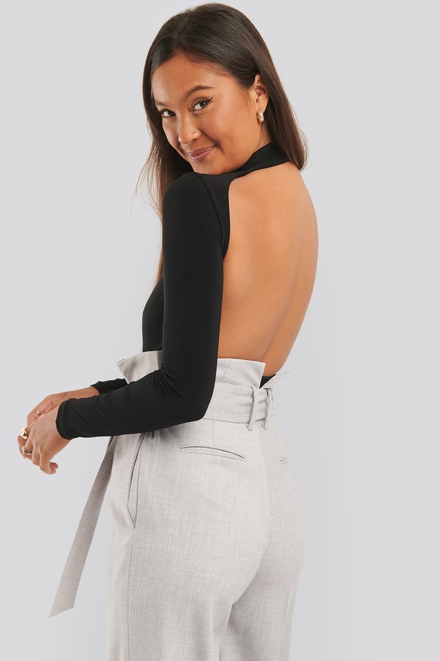 High Neck Bodysuit Black