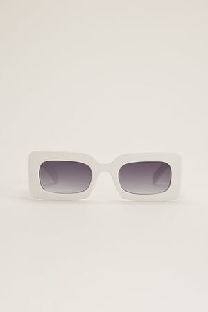 White Gafas de sol chunky con montura grande