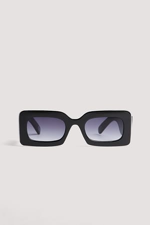 Black Gafas de sol chunky con montura grande