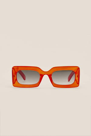 Orange Big Chunky Frame Sunglasses