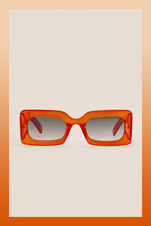 Orange Gafas de sol chunky con montura grande