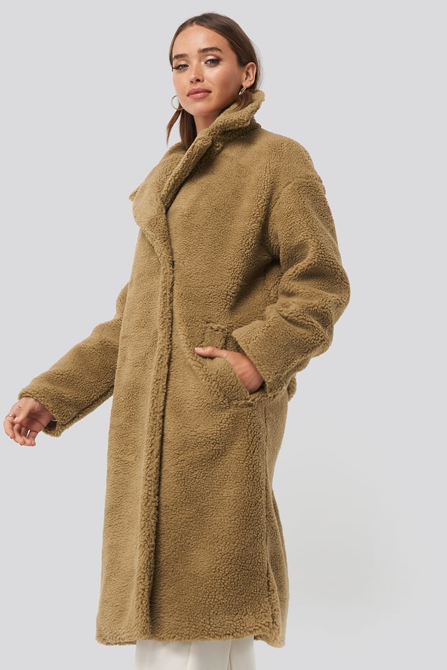 Big Collar Teddy Coat Brown