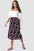 Big Flower Print Midi Skirt