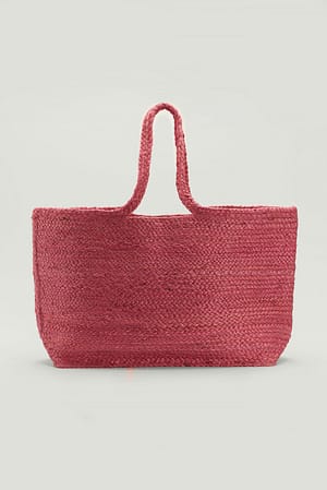 Strong Pink Rectangular Beach Bag
