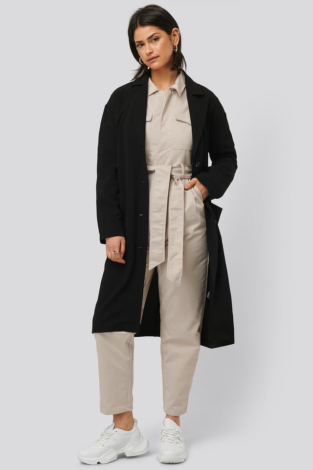 Lett Kåpe Med Store Lommer Black