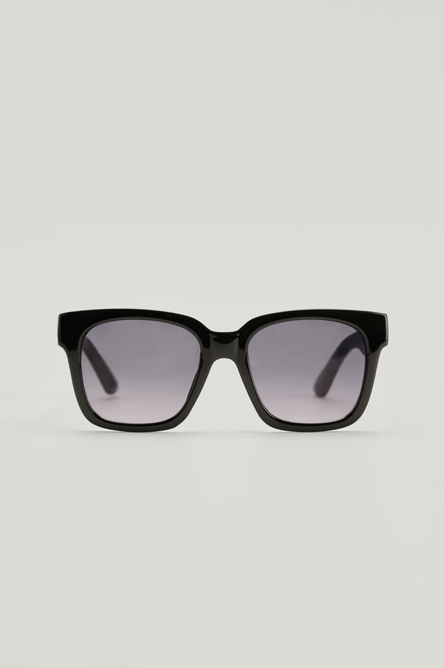 Black Återvunna solglasögon med stor rundad båge