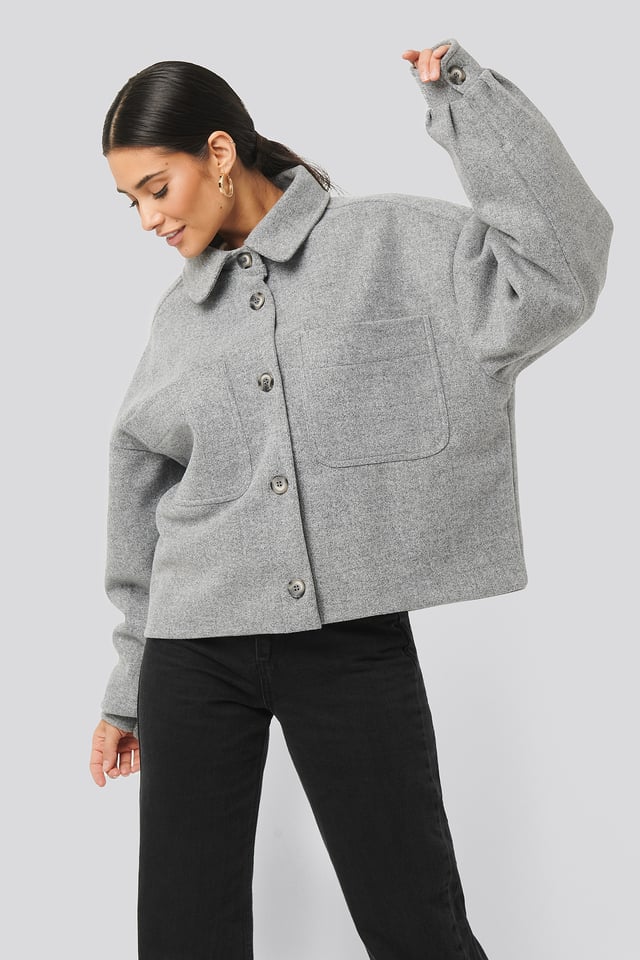 Big Sleeve Oversized Jacket Grey Melange