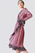 Block Colored Wrap Midi Dress