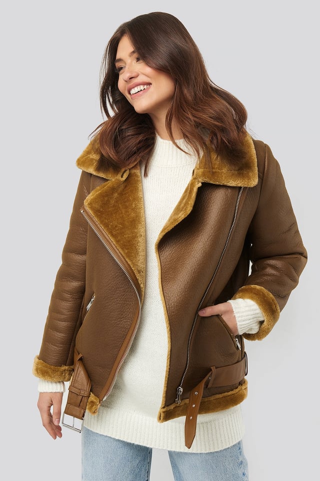 Bonded Aviator Jacket Brown