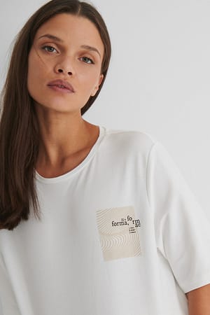 White Boxy-Baumwoll-T-Shirt