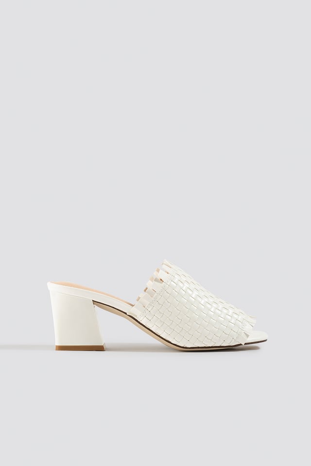 Braided Upper Mules White