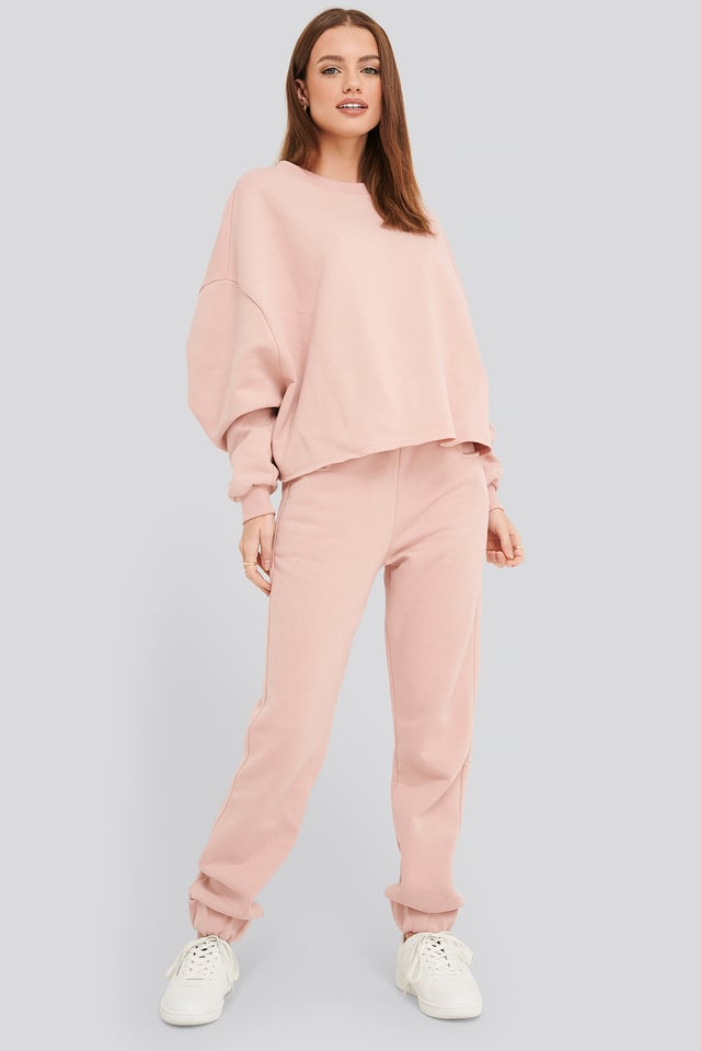 Buckle Elasticated Waist Joggers Pink