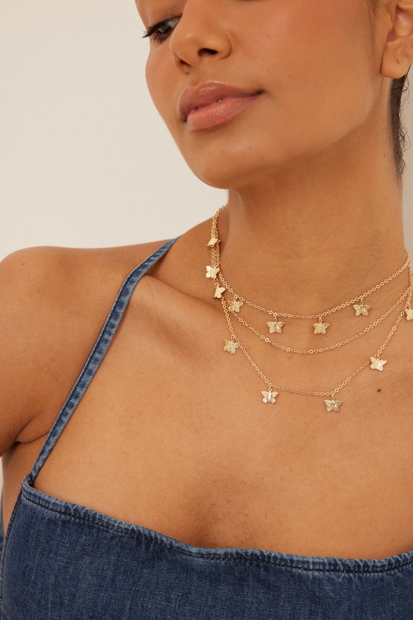 Accessoires Halsketten | Butterfly Layered Necklace - AV45471