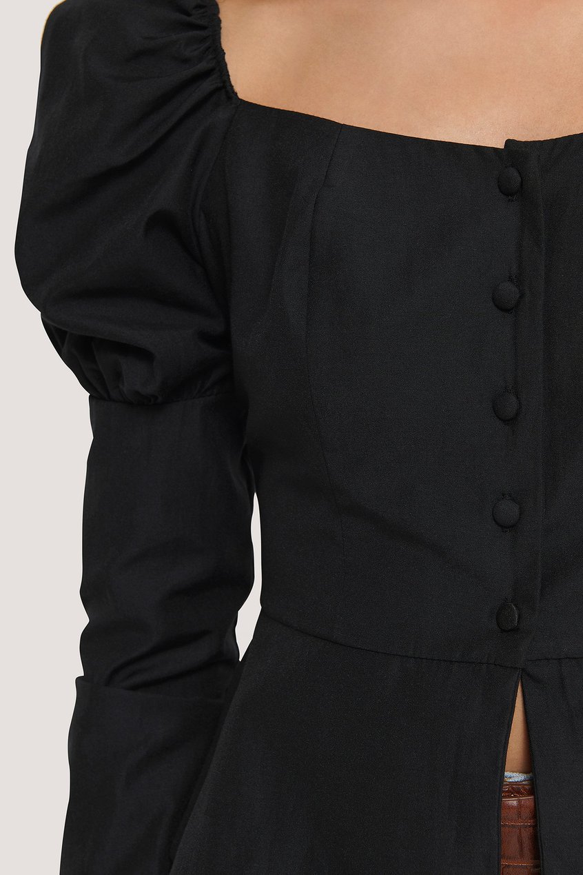 Hemden & Blusen Shirts & Blouses | Buttoned Puff Sleeve Blouse - QM38988