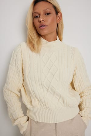 Off White Kabelstrikket sweater