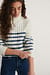 Cable Knitted Striped Sweater
