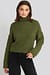 Cable Sleeve High Neck Sweater