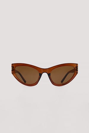 Brown Okulary przeciwsłoneczne w kształcie kociego oka