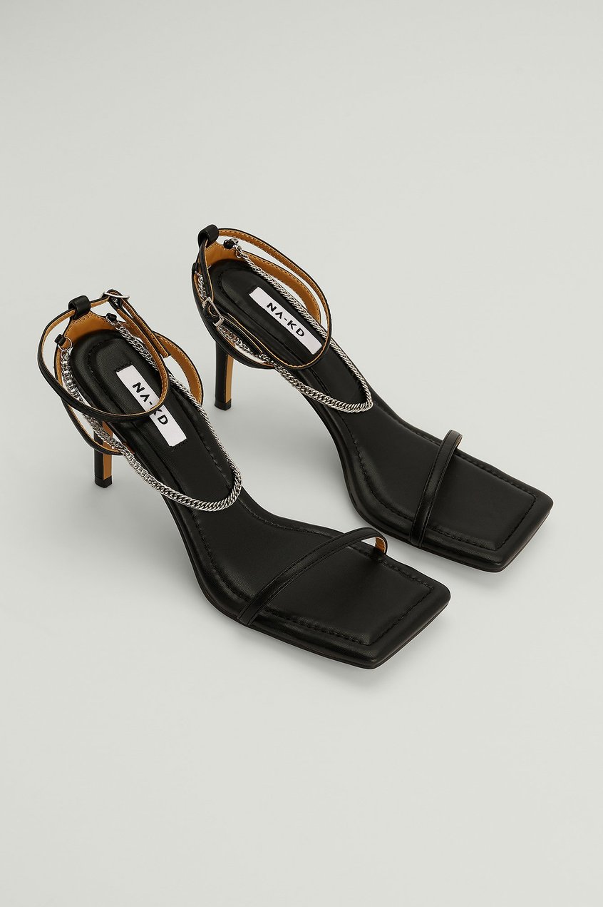 Schuhe Stilettos | Hohe Absatzschuhe mit Kettendetail - QO48146