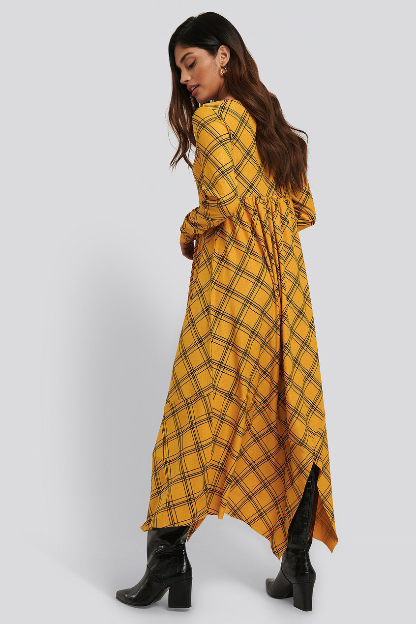 Robes Robes de tous les jours | Checked Asymmetric Cut Dress - LJ47859