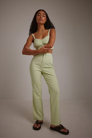 Checked Green Culotte-Sliphose