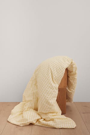 Yellow Seersucker sengetøj med tern